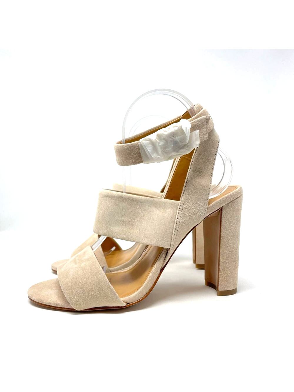 J. Crew | Suede Block Heel Sandals Cream 8 New!